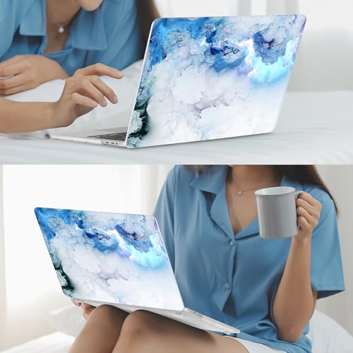 Mektron Case for MacBook Pro 16 inch A2141 (2020 2019 Release) with Touch bar & Touch ID, Ultra Thin Clear Hard Laptop Cover Keyboard Skin Screen Protector, Cloud & Lightning - color: Cloud & Lightning