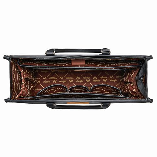 Wrangler Laptop Tote Bag for Women Western Style Work Crossbody Bag - color: Black