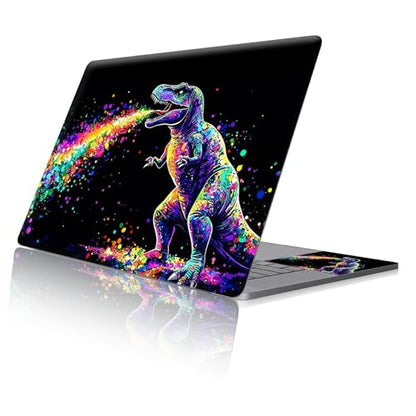 Reusable Universal Laptop Skin Sticker, Cut to Fit for 11.6–15.6 Inch Laptops, Waterproof Protective Film, No-Residue - Rainbow T-Rex - color: Rainbow T-Rex