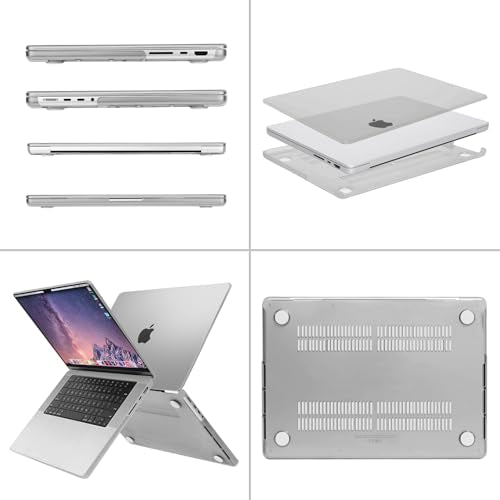 MOSISO Compatible with MacBook Pro 16 inch Case M5 M4 M3 M2 M1 2026-2021 | A3429 A3428 A3403 A3186 A2991 A2780 A2485, Protective Hard Shell Case&Keyboard Cover&Screen Film&Pouch, Matte Clear - color: Matte Clear