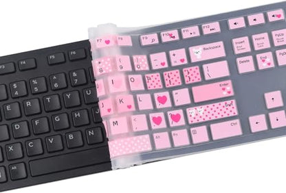 Keyboard Cover Skins Compatible with Dell KM636 Wireless Keyboard & Dell KB216 Wired Keyboard & Dell Optiplex 5250 3050 3240 5460 7450 7050 & Dell Inspiron AIO 3475/3670/3477 All-in one Desktop-Lovly - color: Lovly