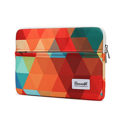 Canvaslife Rainbow Peacock Pattern 13 inch Canvas Laptop Sleeve with Pocket 13 inch 13.3 inch Laptop 13 case13 Sleeve - color: Rainbow, size: 13 inch/13.3 inch