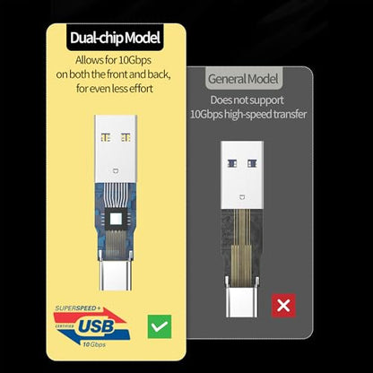 [10Gbps 2 Pack] USB C Female to USB A Male Adapter - USB 3.2 Converter High Speed 10Gbps Data Transfer & 60W Fast Charging, Compatible with Apple/iPhone/iPad - color: Single-Chip Black