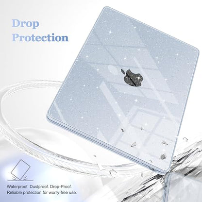 May Chen Case for MacBook Air 13/13.6-inch (M5/M4/M3/M2, 2022-2026 Models A3449 A3240 A3113 A2681), Lightweight | Closes Seamlessly | Ideal for Work Hard Shell Case, Blue Glitter - color: Blue Glitter