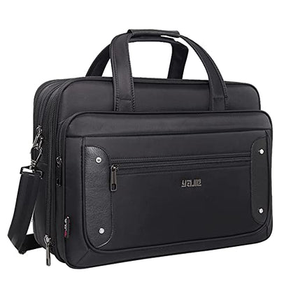 Large Briefcases For Men Canvas Tote Bag Laptop Case Computer Bag Work Bags Business Mens Bag Office Carrying Cases - size: Large Size (17.3” Laptop Briefcase)