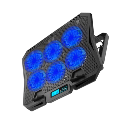KALLORY Laptop Cooling Pad with 6 Fans 15.6 Inch Adjustable Speed USB Cooler Stand for Quiet Laptop Cooling Suitable for Gaming and Office Use