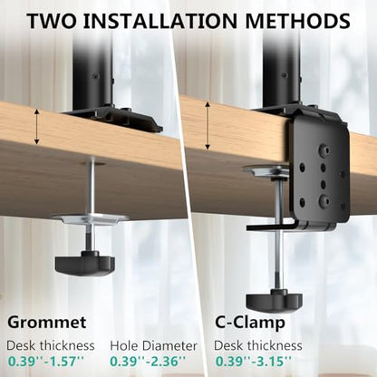 WALI Single Long Monitor Arm - Computer Monitor Arm Desk Mount for 13-32 inch, Hold up to 19.8lbs, Extra Long Adjustable Stand, Full Motion Tall Arm, VESA 75/100mm, (GSDM001L) - size: 13"-32", style: Single