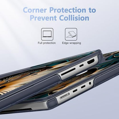 May Chen for 2026 MacBook Pro 14-inch M5 M4 M3 M2 M1 Pro/Max Chip, Release 2026 2025-2021, Model A3427 A3426 A3434 A3112 A3401 A3185, Plastic Hard Shell with Keyboard Cover, Golden Lilies Flowers - color: Golden Lilies Flowers