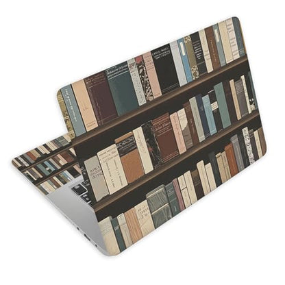 Universal Laptop Skin Decal, 3-Piece Vinyl Protector for 12 13 14 15.6" Notebook, Waterproof Anti-Scratch, Easy Trim & Bubble-Free Finish, Shelf Full of Different Books - color: Shelf Full of Different Books