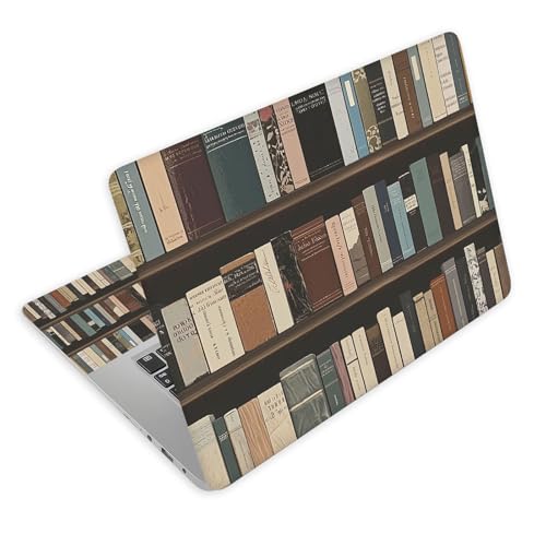 Universal Laptop Skin Decal, 3-Piece Vinyl Protector for 12 13 14 15.6" Notebook, Waterproof Anti-Scratch, Easy Trim & Bubble-Free Finish, Shelf Full of Different Books - color: Shelf Full of Different Books