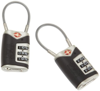 4014648 Lewis N Clark Travel Sentry Cable Lock 2 Pack Black - color: Black, size: 2 Pack