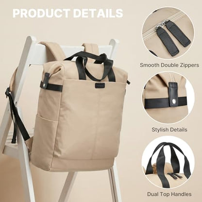 G4Free Small RFlD Crossbody Backpack Convertible Lightweight Mini Sling Bag for Women Men for Travel & Hiking, Khaki - color: Khaki