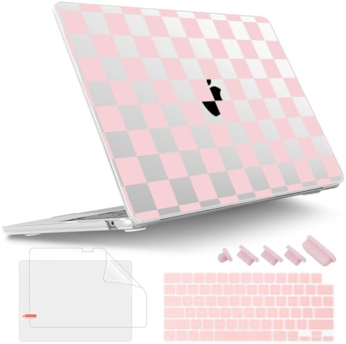 Tuiklol for 2026 2025 2024 2023 MacBook Air 15 inch Case Model M5 A3448 M4 A3241 M3 A3114 M2 A2941 Hard Shell Case for MacBook 15.3'' Cover, Grid - color: Grid