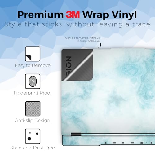 Glossy Glitter Laptop Skin Compatible with Lenovo Legion 5 Gaming Laptop (15IRX9) 2024 - Blue Marble - Premium 3M Vinyl Protective Wrap Decal Cover - Easy to Apply | Crafted in the USA - color: Blue Marble, size: Legion 5 Gaming (15IRX9) 2024 Top Skin Onl