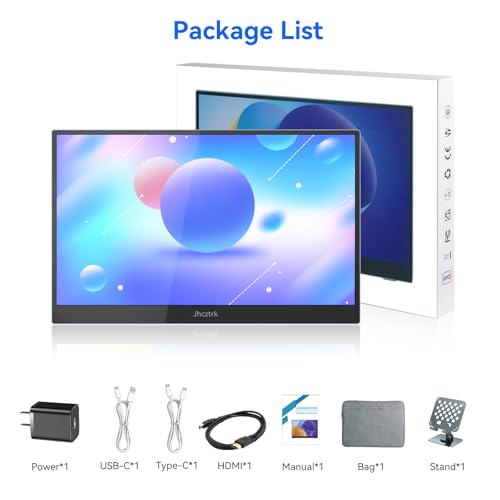 15.6 Inch Touchscreen Portable Monitor, FHD 1080P IPS Full Function USB-C Ultra Slim Travel Screen, Portable Display w/Speakers & VESA Mount for Laptop Mac PC Phone PS4 PS5 Switch - size: 15.6inch Touch