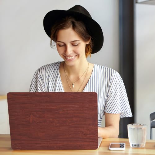 for MacBook Neo Case 13 Inch,Wood Grain, Faux Leather, Coffee Brown | Logo Cutout, Schockproof Cover, Keyboard Skin, 2026 A18 Chip, Model A3404 - color: Wood Coffee Brown