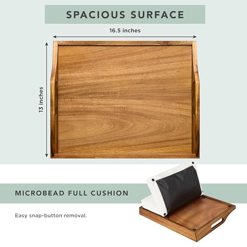ROSSIE HOME Wood Lap Tray – Natural Acacia, Fits 15.6” Laptops - color: Natural Acacia, size: Single Tray