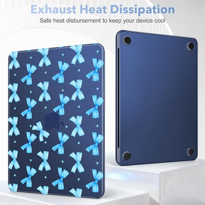 May Chen for MacBook Neo Case 13 inch 2026 | 100% Match Official Color | Pattern Printing, Anti-Crack & Scratch & Fingerprint | Protective Hard Shell Cases Laptop Model A3404 - Light Blue Bow - color: Light Blue bow