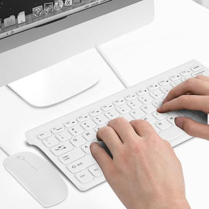 Wired Keyboard and Mouse, Ultra-Thin USB Keyboard Optical Mouse Set ComboFull Size Wire Corded Keyboard Mouse Combo Set with Number Pad for Laptop,PC,Desktop(White)