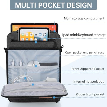 TORIBIO 9-11 Inch Tablet Sleeve Bag Padded Protective Travel Carrying Case | Fits iPad A16 2025, iPad Air M4 11-inch 2026 M3 M2, iPad Pro M5/M4 11 inch, iPad 10/9/8/7th, Galaxy Tab A9+/S9/S8 11" - color: Grey, size: 9-11 Inch