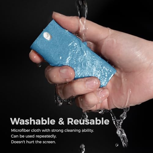 CLICK CLEAN Screen Cleaner with Pull-Out Stand & Microfiber, Light Blue | Fine Mist Spray, Streak-Free, Anti-Static, Removes Fingerprints & Smudges, Gentle Formula, For Phones, Laptop and Tablet - color: Light Blue