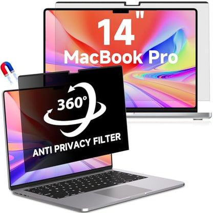 Magnetic Macbook Pro 14 Inch Privacy Screen(2021-2025, M1, M2, M3, M4, M5), Removable Anti Glare Blue Light Macbook Pro Screen Protector, 360° Anti Spy and Easy Install Shield - size: Privacy Screen MacBook Pro 14 Inch