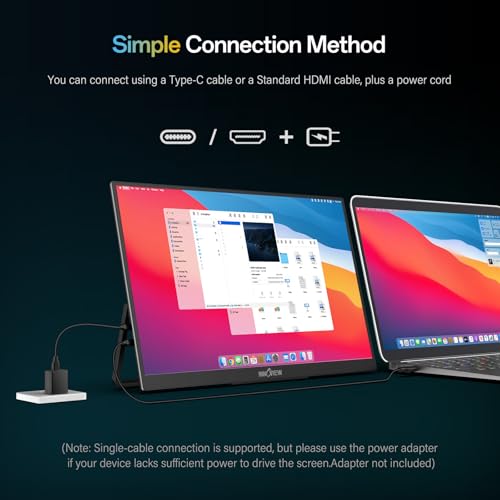InnoView 16" Portable Monitor 144Hz USB-C, 120Hz HDMI, Portable Gaming Monitor with Sleeve, Lightweight External Travel Monitor for Laptop, MacBook Surface PC Xbox PS4/5 (Not Includes Adapter) - size: 16 Inch