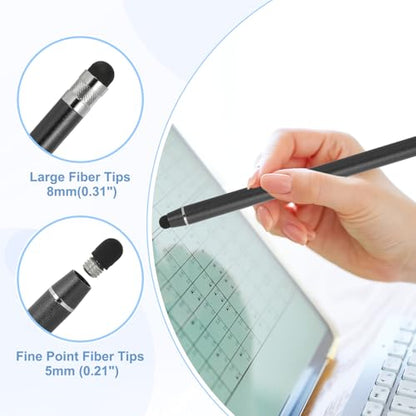 PATIKIL 5 Pcs Stylus Pens for Touch Screens, 2 in 1 High Sensitivity Universal Pen Capacitive Stylus for Phone Tablets Laptop Touch Screen Device, Black - color: Black