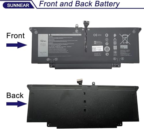 52Wh JHT2H Laptop Battery for Dell Latitude 7310 7410 Series | 7.6V 6500mAh; Other Compatible Laptops: Dell Latitude 7410 Chromebook Enterprise; 04V5X2 0HRGYV Y7HR3 0WY9MP - size: 9.8*3.8*1.7 inches JHT2H