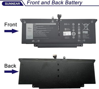 52Wh JHT2H Laptop Battery for Dell Latitude 7310 7410 Series | 7.6V 6500mAh; Other Compatible Laptops: Dell Latitude 7410 Chromebook Enterprise; 04V5X2 0HRGYV Y7HR3 0WY9MP - size: 9.8*3.8*1.7 inches JHT2H