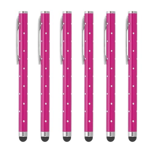 PATIKIL Stylus Pens for Touch Screens, 6 Pcs High Precision Universal Bling Stylus Crystal Metal Capacitive Pen for Touch Screen Devices Phone Tablets Laptop, Rose Red - color: Rose Red