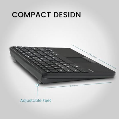 Perixx PERIBOARD-725 Wireless Keyboard with Touchpad - Multi-Device Connection with 2.4G and Bluetooth - Silent Scissor Keys - 11.18x7.17x1.1 Inches Dimension - US English - style: Wireless Multi-device