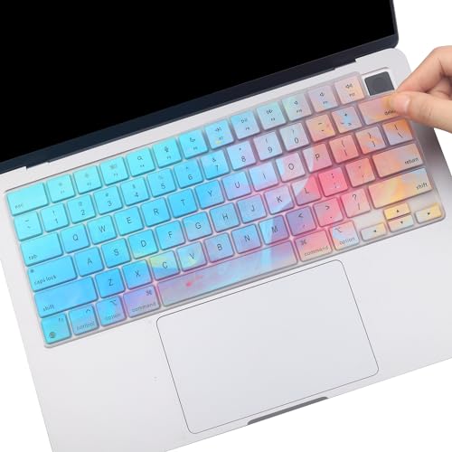 Keyboard Cover Skin for 2026-2023 MacBook Air 13" 15" M5 M4 M3 M2, 2026-2021 MacBook Pro 14" 16" M5 M4 M3 M2 M1 Pro/Max, 2026 MacBook Neo 13“ (Touch ID) Skin Protector Accessories US Layout-Colorful - color: Colorful