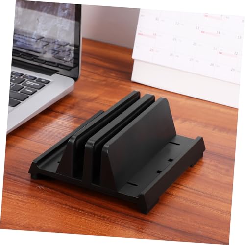 jojofuny Adjustable Laptop Vertical Stand Dual Slots Desk Organizer for Workspace Efficiency Holder for Laptops Tablets and Phones Space-Saving Design