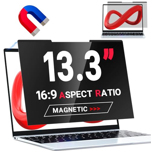 ZOEGAA Laptop Privacy Screen Protector 13.3 Inch 16:9 Aspect Ratio. | 1 Install Ways; Anti Bule Light/Glare; Compatible With HP Dell Lenovo Samsung Thinkpad - size: Magnetic 13.3 inch (16:9)