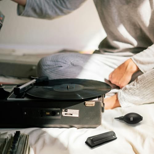 Click Clean 8-in-1 Vinyl Record Cleaning Kit, Complete LP Care Set | Complete Vinyl Care Set with Velvet Record Brush, Stylus Brush, Needle Gel, Cleaning Solution & More, For LPs & Turntables