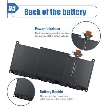 55Wh MN79H Laptop Battery Replacement for Dell XPS 13 Plus 9320 XPS9320-7523BLK-PUS XPS9320-7585SLV-PUS Series Notebook J7H5M 0J7H5M NXRKW 0NXRKW 11.55V - size: 10.43*4.33*0.22 inch MN79H