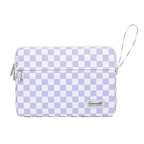 canvaslife 13.3-inch Notebook Computer, Shockproof, Waterproof and Protective Travel Notebook Computer case, Suitable for 13-13.3-inch Notebook Computer Cases (Purple Checker) - color: Purple Checker, size: 13 inch/13.3 inch