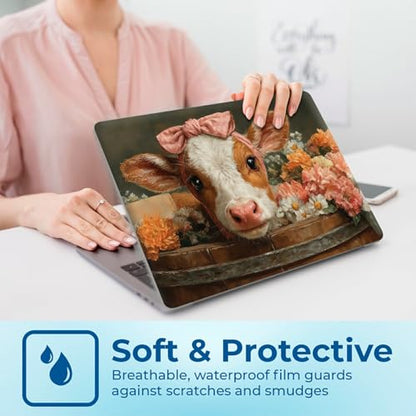 Reusable Universal Laptop Skin Sticker, Cut to Fit for 11.6–15.6 Inch Laptops, Waterproof Protective Film, No-Residue - Blooming Tub Calf - color: Blooming Tub Calf