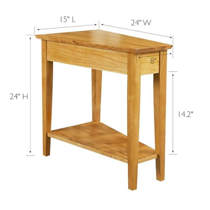 Leick Home 10074-DS Recliner Wedge Side Table with Shelf, Desert Sand - color: Desert Sands