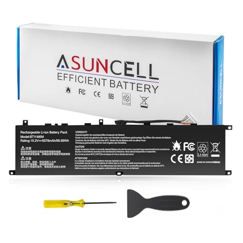 BTY-M6M 99.99Wh Laptop Battery Replacement for MSI GS66 Stealth 10SE 10SF 11UE 11UH GE66 Raider 10UG 11UG GE76 for Raider 11UE 11UG GE76 for Dragon Tiamat 11UH WS66 10TM 11UMT 11UKT for Creator 15 - color: BTY-M6M