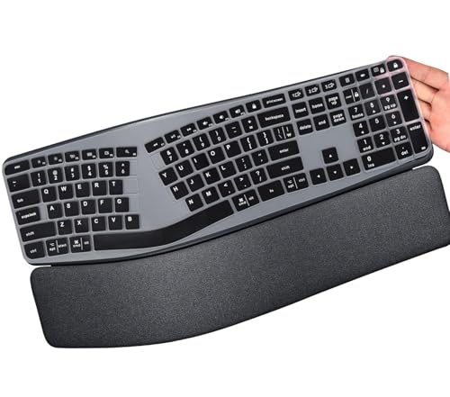 Keyboard Cover for Logitech Ergo K860 Wireless Ergonomic Keyboard, Black - color: Black, size: Logitech K860