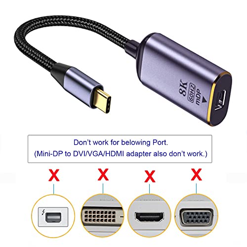 USB4 USB-C Type-C Source to MINI Displayport MINI-DP Female Cable Display 8K 60HZ UHD 4K Monitor Displays - style: USB-C to Mini DP 8K
