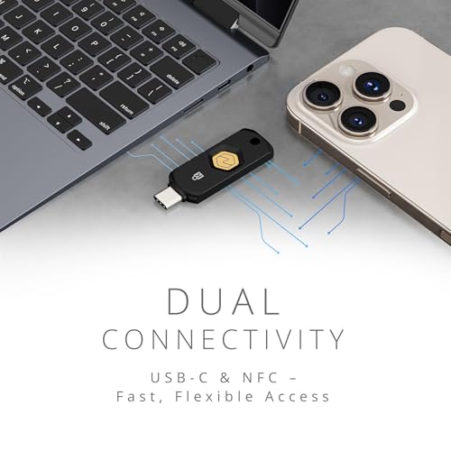 Kensington VeriMark NFC+ USB‑C Security Key, FIDO2/WebAuthn Hardware Authenticator for Passwordless Login, Works with Windows, macOS & Chrome OS, K64739WW | FIDO2/WebAuthn hardware authenticator, passwordless login, NFC and USB-C, works with Windows, macO