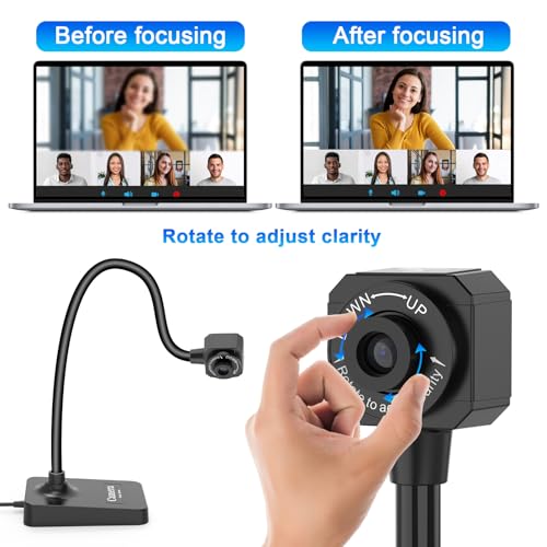 AlKOR USB Document Camera for Teaching & Distance Learning,Manual Focus Webcam with Mic, Foldable Design for Mac OS/Windows/Chromebook-Online Classes, Web Conferencing & Live Demos,Remote Work