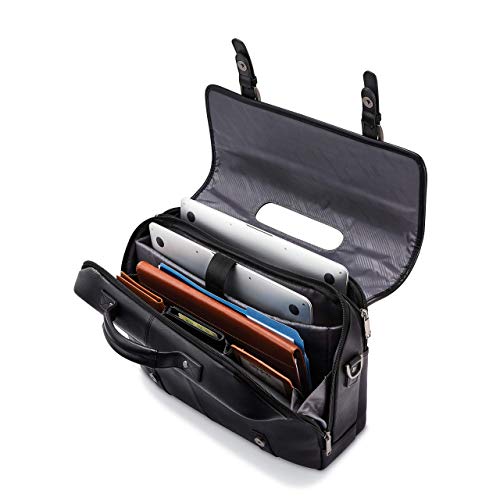 Samsonite Classic Leather Flapover - color: Black