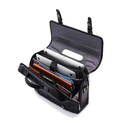 Samsonite Classic Leather Flapover - color: Black