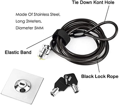 Laptop Cable Lock, Hardware Security Cable Lock with Keys, Anti Theft Combination Lock Compatible with Laptop Monitor Tablet Surface Projector and Other Electronic Devices (1 Pack) - size: 1 Pack
