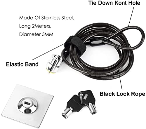 Laptop Cable Lock, Hardware Security Cable Lock with Keys, Anti Theft Combination Lock Compatible with Laptop Monitor Tablet Surface Projector and Other Electronic Devices (1 Pack) - size: 1 Pack