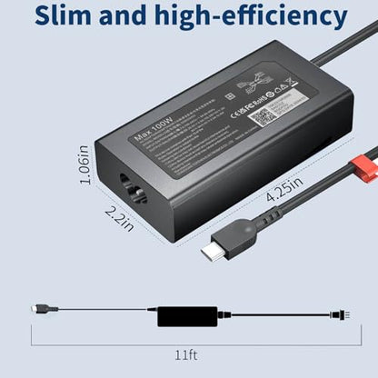 New Slim 100W USB C Laptop Charger for Lenovo Laptop Charger Type C | Compatible with Lenovo Thinkpad/Yoga/Chromebook,100W USB C Charger for MacBook,HP,ASUS,Acer,MSI, Dell Computer AC Adapter